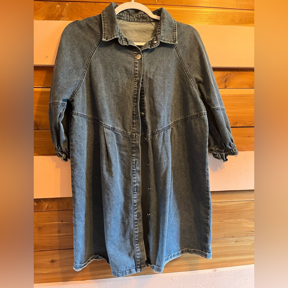 Stylish Denim Button-Up Dress